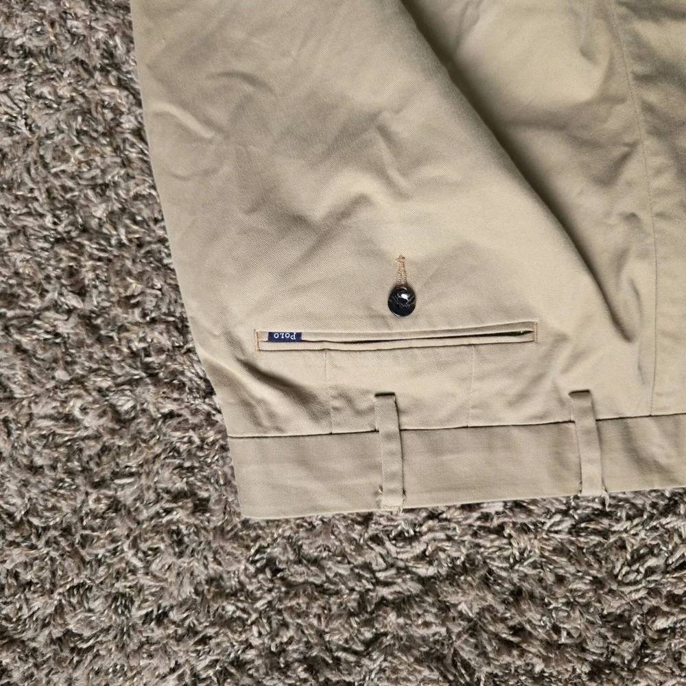 Polo Ralph Lauren Chino Pants Mens 36x32 Tan Stretch Classic Fit Flat Front